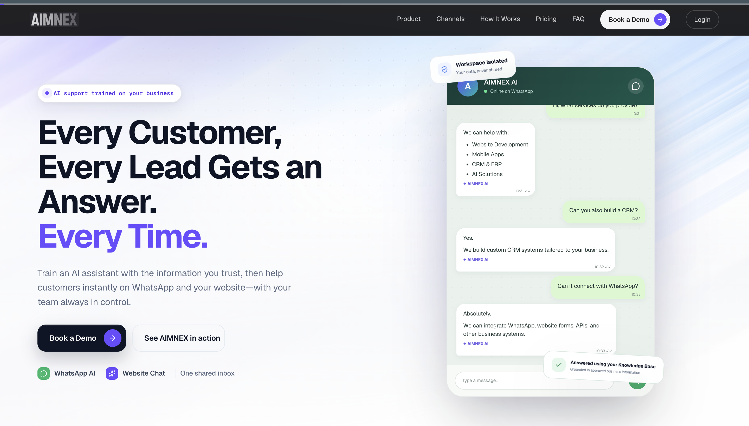 AIMNEX – AI-Powered Customer Support & Lead Management Platform